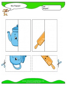 Kes Yapıştır Çalışma Sayfaları